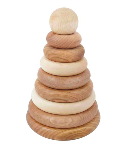 Wooden Story - Drewniana Piramida Okrągła – Naturalna