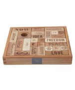 Wooden Story - Drewniane Klocki Peace &amp; Love w Skrzynce – 29 Elementów