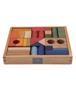Wooden Story - Drewniane Klocki w Skrzynce – Kolorowe, 30 Elementów