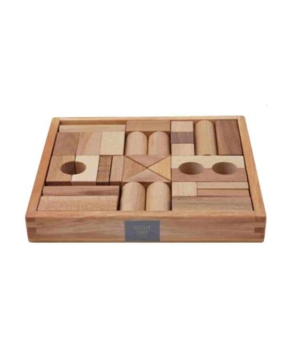 Wooden Story - Drewniane Klocki w Skrzynce – Naturalne, 30 Elementów