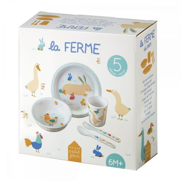 Maison Petit Jour® - Zestaw Naczyń i Sztućców Dla Dziecka, 5 El., Farma | Maison Petit Jour®