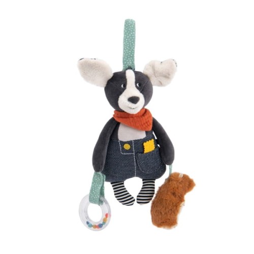 Moulin Roty            -    Zawieszka Interaktywna Pies Puce 24 cm 684024