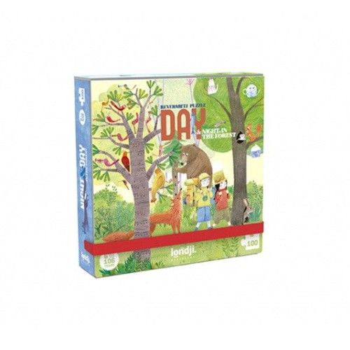 Londji - Dwustronne Puzzle Dla Dzieci, Kieszonkowa Wersja Dzień i Noc