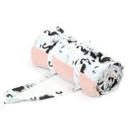 La Millou  -  Velvet Collection  -  koc Picnic z Kieszonką, Mata do Zabawy xxl  -  Moonlight Swan  -  Powder Pink