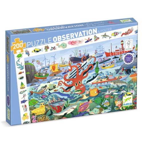 Djeco        -      Puzzle Obserwacja Sekrety Morza 200 Elementów