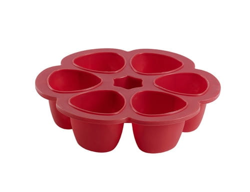 Beaba  -  Silikonowy Pojemnik do Mrożenia 6 x 90 ml red