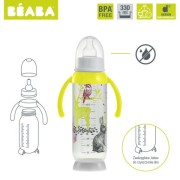 Beaba  -  Butelka Antykolkowa z Uchwytem 330ml Bunny Yellow