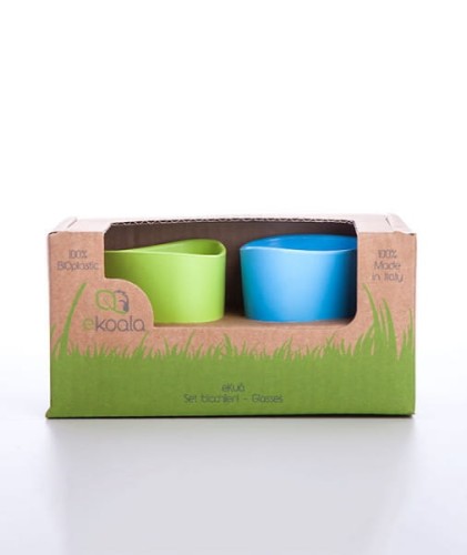 Ekoala  -  Kubeczki 2 szt  -  100% Bioplastik (zielony&amp;niebieski)