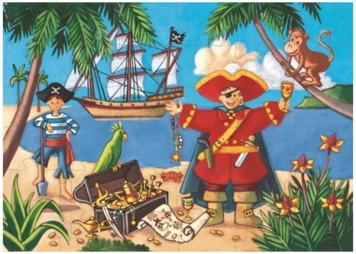Djeco  -  Puzzle Tekturowe Pirat 36 Elementów Dj07220