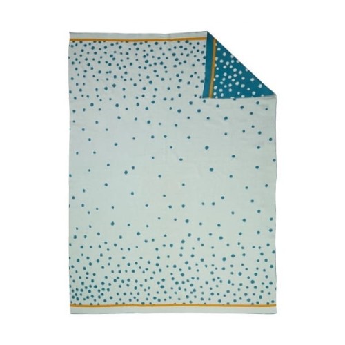 Done by Deer  -  Dots Kocyk Dzianinowy Blue