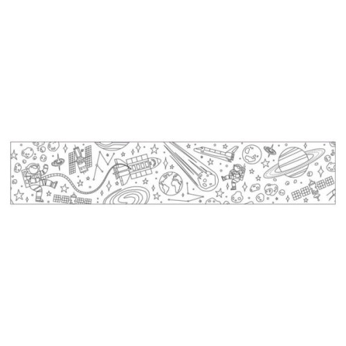 Mudpuppy  -  Kolorowanka w Rolce 76cm z 4 Kredkami Kosmos
