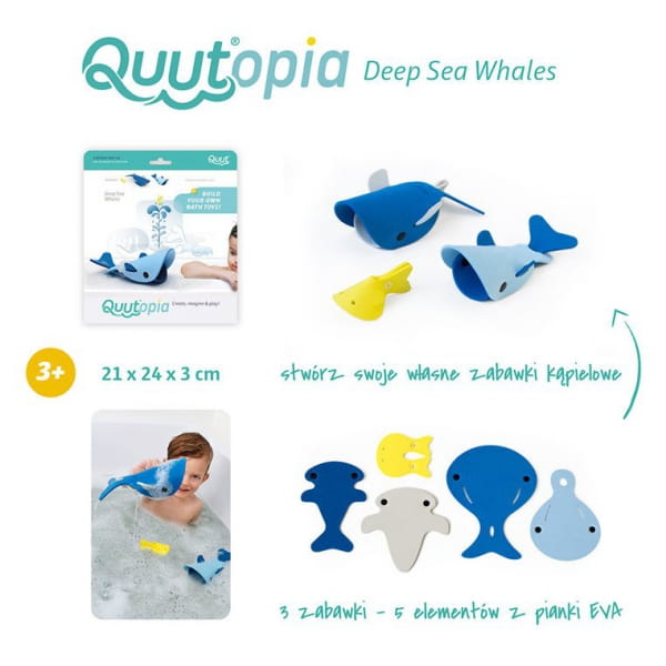 Quut  -  Zestaw Puzzli Piankowych 3d Quutopia Wieloryby