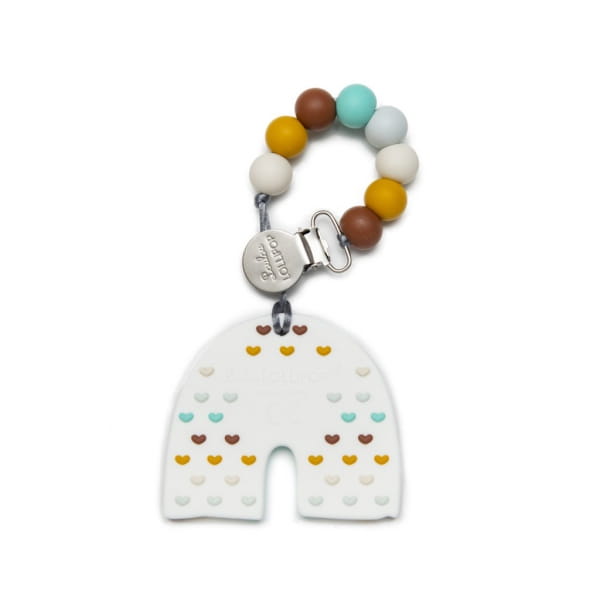 Loulou Lollipop  -  Gryzak Silikonowy z Zawieszką Neutral Rainbow