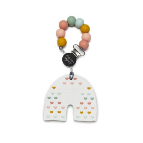 Loulou Lollipop  -  Gryzak Silikonowy z Zawieszką Pastel Rainbow