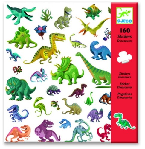 Djeco  -  Zestaw Naklejek 160 szt Dinozaury Dj08843