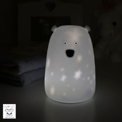 Rabbit &amp; Friends  -  Lampka Miś Duży Biały w Gwiazdki