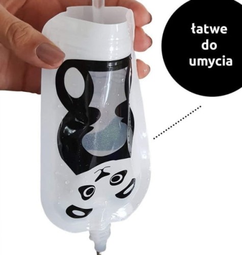 Fill'n Squeeze - Saszetki Wielorazowe z Podwójnym Zipem 6 Szt., Panda
