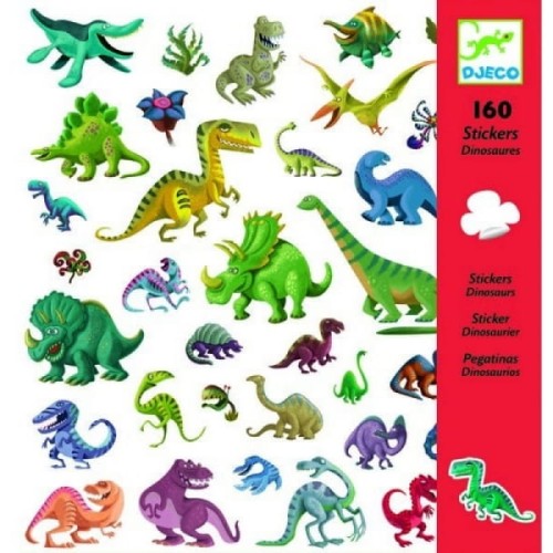 Djeco  -  Zestaw Naklejek 160 szt Dinozaury Dj08843