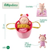 Lilliputiens  -  Lalka Dzidziuś w Koszyczku z Grzechotką, Ubrankiem i Kocykiem Chloe 9 m+