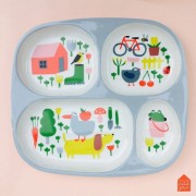 Maison Petit Jour® - Talerz z Przegródkami Dla Dzieci, Seria Wiejska Sielanka | Maison Petit Jour®