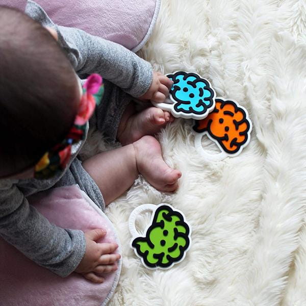 Fat Brain Toys   -   Silikonowy Gryzak Mózg The Brain Teether   -  Pomarańczowy