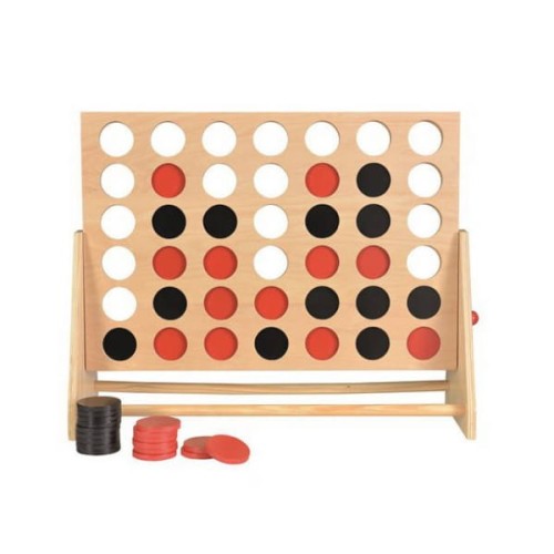 Egmont Toys® - Cztery w Rzędzie, Drewniana Gra  -  Wersja Duża | Egmont Toys®