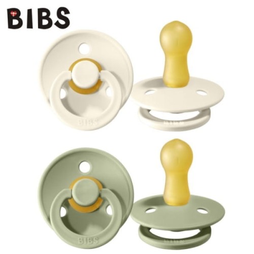 Bibs 2 - Pack s Sage &amp; Ivory Smoczek Uspokajający Kauczuk Hevea
