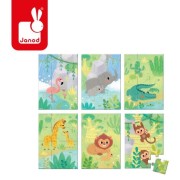 Janod  -  Mini Puzzle do Kolekcjonowania Zwierzątka 12 El. 3+ Słonie