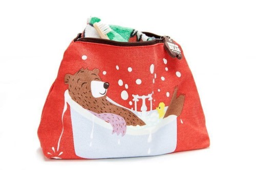 ThreadBear Design - Bawełniany Organizer,  Kosmetyczka, Miś