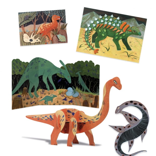 Djeco         -         Duży Zestaw Kreatywny  Świat Dinozaurów 6w1 Dj09331