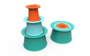Quut Zestaw 3 Foremek do Piasku Wieża Alto Lagoon Green + Vintage Blue + Mighty Orange