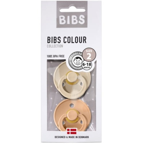 Bibs  -  2 - Pack m Vanilla &amp; Peach Smoczek Uspokajający Kauczuk Hevea