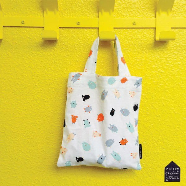 Maison Petit Jour® - Torebka Tote Mini na Zakupy, Doudous, Puchaci Przyjaciele | Maison Petit Jour®