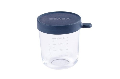 Beaba Pojemnik Słoiczek Szklany z Hermetycznym Zamknięciem 250 ml Dark Blue