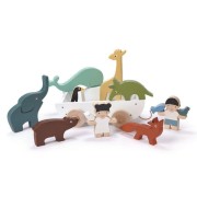 tender leaf toys - Drewniany Statek do Ciągnięcia ze Zwierzątkami, Tender Leaf Toys