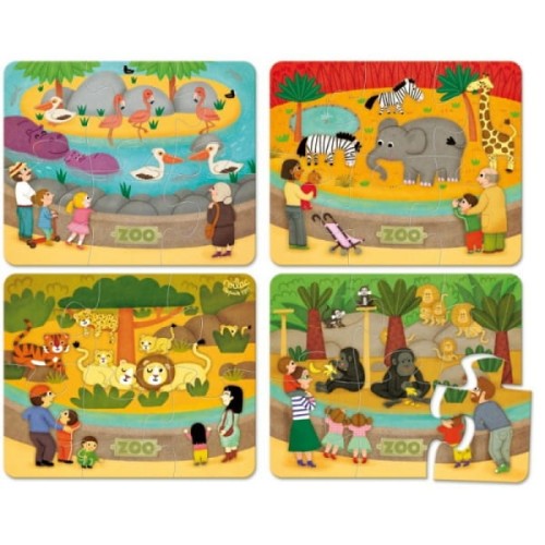Vilac      -         Drewniane Puzzle Zoo 4  6 Elementów 2642