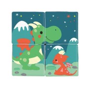 Janod - Klocki do Kąpieli Puzzle 6w1 Zwierzątka 4 Elementy 10 m +