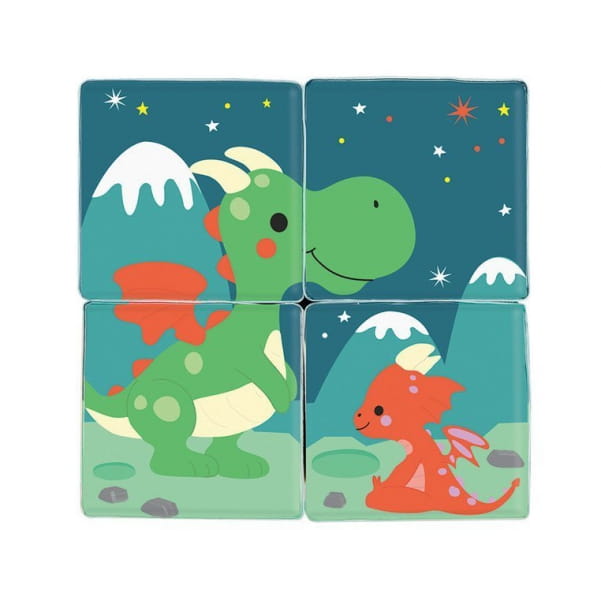 Janod - Klocki do Kąpieli Puzzle 6w1 Zwierzątka 4 Elementy 10 m +