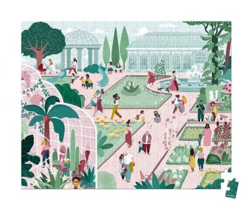 Janod  -  Puzzle w Walizce Ogród Botaniczny 200 Elementów 7 lat +