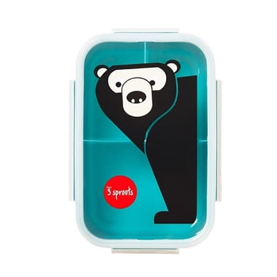 3 Sprouts  -  Pudełko Śniadaniowe Lunchbox Bento Niedźwiedź Teal