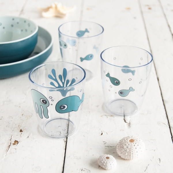 Done by Deer      -      Sea Kubki Dla Dzieci Mini Glass Blue