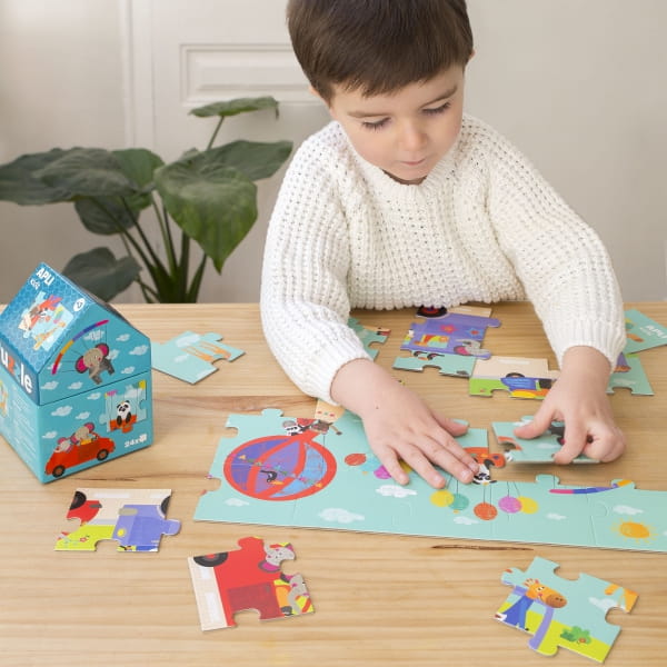Apli Kids - Puzzle w Kartonowym Domku Apli Kids  -  Safari 3+
