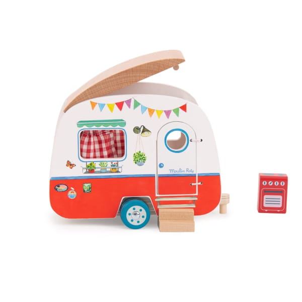 Moulin Roty    -    Auto Drewniana Przyczepa Kempingowa la Grande 632432