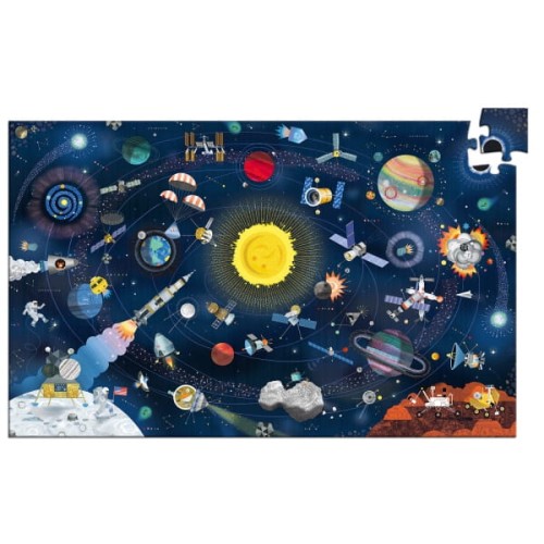 Djeco         -         Puzzle Obserwacyjne Kosmos 200 Elementów z Książeczką Dj07413