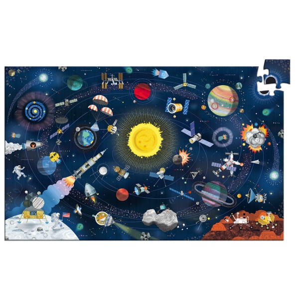 Djeco         -         Puzzle Obserwacyjne Kosmos 200 Elementów z Książeczką Dj07413