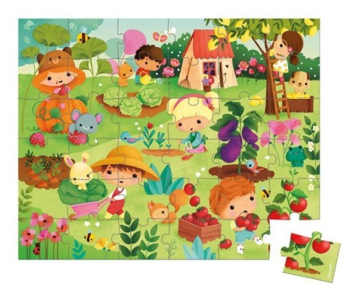 Janod  -  Puzzle w Walizce Ogród 36 Elementów 4 Lata +