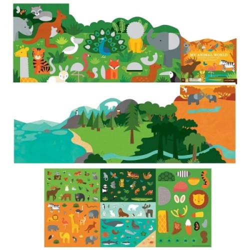 Petit Collage  -  Naklejki z Planszą Zwierzęta