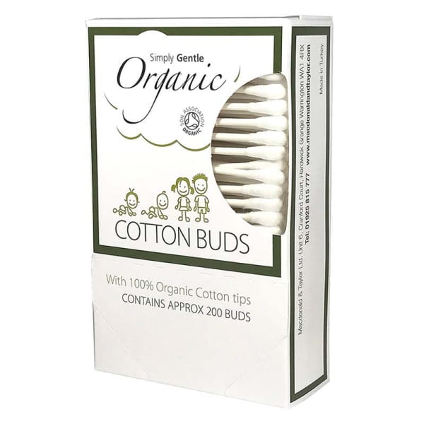 Simply Gentle   -   Organiczne Patyczki Kosmetyczne do Uszu (200 Szt)
