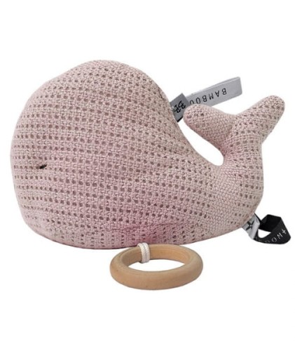 Bamboom  -  Miękka Zabawka z Pozytywką Różowy Wieloryb 13 cm