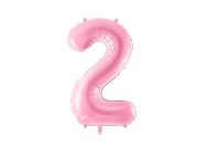 Party Deco   -   Balon Foliowy Cyfra 2 Różowa  -  86 cm